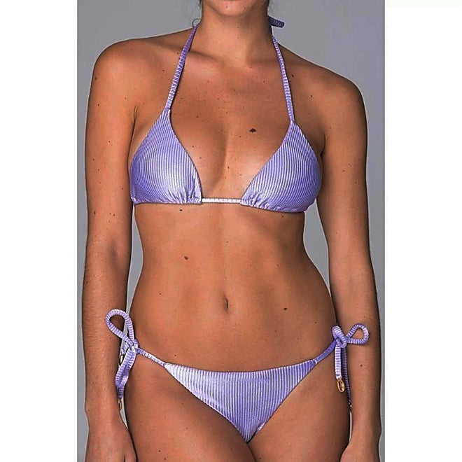 Lavender Brazilian Bikini Curtain Triangle Lace Panties