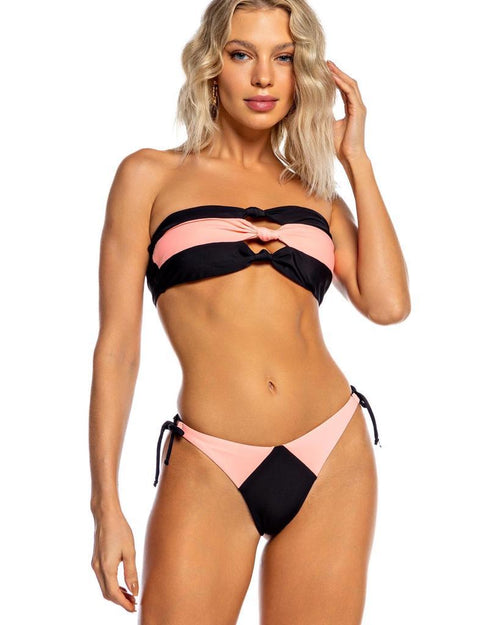 Brazilian Strapless Three Kinkle Bikini and Panties with Side Adjustments