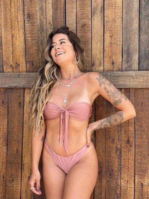 Brazilian Sparkling Bronze Strapless Bikini