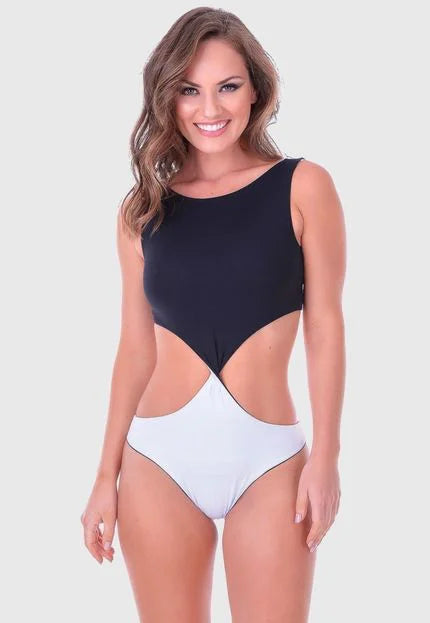 Brazilian Swimsuit Enganna Mamãe Double Face Black and White (4 Colors in 1)